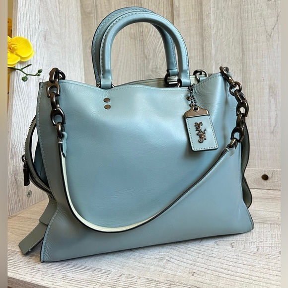 COACH ROGUE 30 SIGNATURE C CHAIN SAGE - Picture 1 of 8